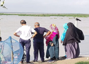 ফারাক্কা ব্যারাজ খোলার খবরে রাজশাহীতে পদ্মার পানি মাপছে উৎসুক জনতা