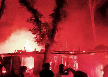 ঘাটাইলে আগুনে পুড়ে ছাই ৯ দোকান