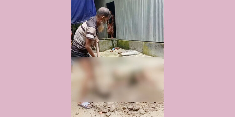 স্ত্রীকে জী"ব"ন্ত ক"ব"রে"র চেষ্টা স্বামী প"লা''ত"ক