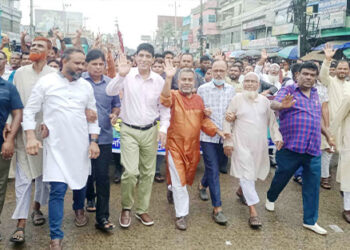 ঘাটাইলে লুৎফর রহমান খানের নেতৃত্বে বিএনপি’র বিশাল বিজয় র‌্যালি