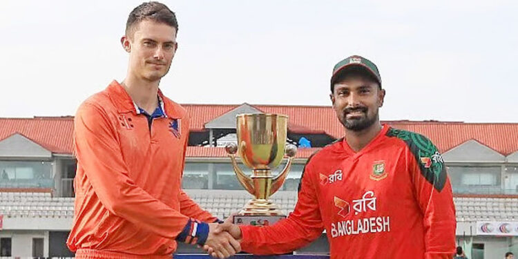 নেদারল্যান্ডসের বিপক্ষে প্রথম টি-টোয়েন্টিতে টস জিতে ফিল্ডিংয়ে বাংলাদেশ