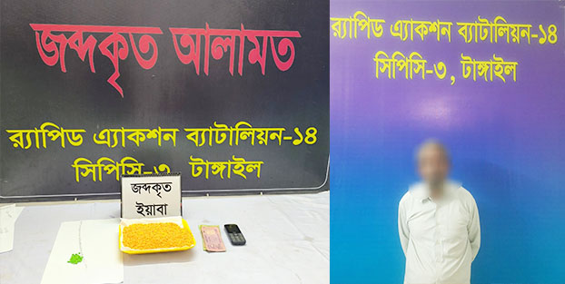 টাঙ্গাইলে র্যাবের অভিযানে ৩৯৪৩ পিস ইয়াবাসহ মাদক কারবারি গ্রেফতার