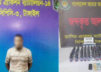 টাঙ্গাইলে র‍্যাবের অভিযানে ৬৫ পিস ফেন্সিডিলসহ মাদক কারবারি গ্রেফতার