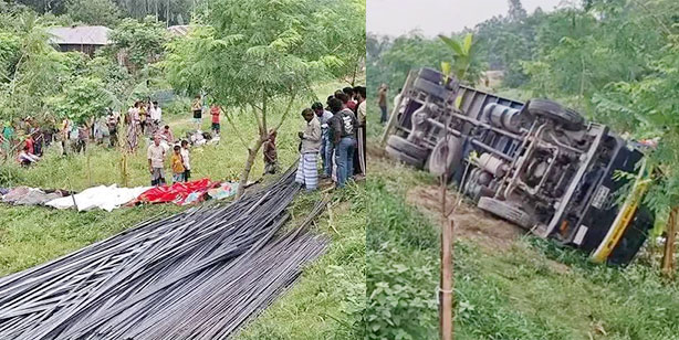 যমুনা সেতুর পূর্বপাড়ে ট্রাক উল্টে নিহত ১৫ আহত ১০