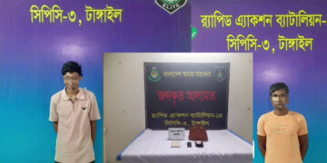 টাঙ্গাইলে র্যাবের পৃথক ৪ অভিযানে ফায়ারডিল ও হেরোইনসহ ২ মাদক কারবারি ও সাজাপ্রাপ্ত ২ পলাতক আসামি গ্রেফতার