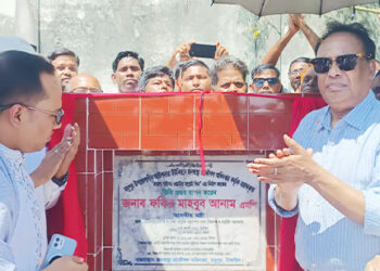 মধুপুরে ১ লাখ লিটার ধারণ ক্ষমতার পানির ট্যাংক নির্মাণ কাজের উদ্বোধন
