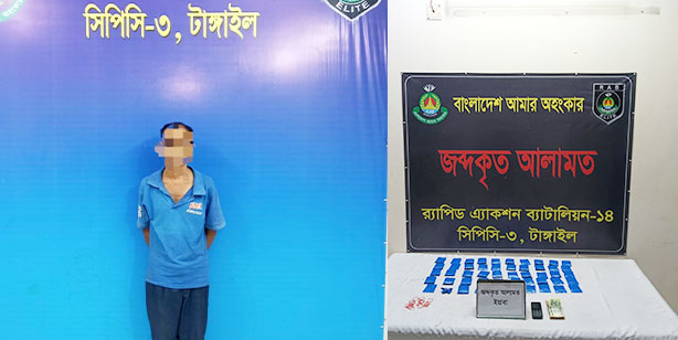 দেলদুয়ারে র্যাবের অভিযানে ৯৯০০ পিস ইয়াবাসহ মাদককারবারি গ্রেফতার